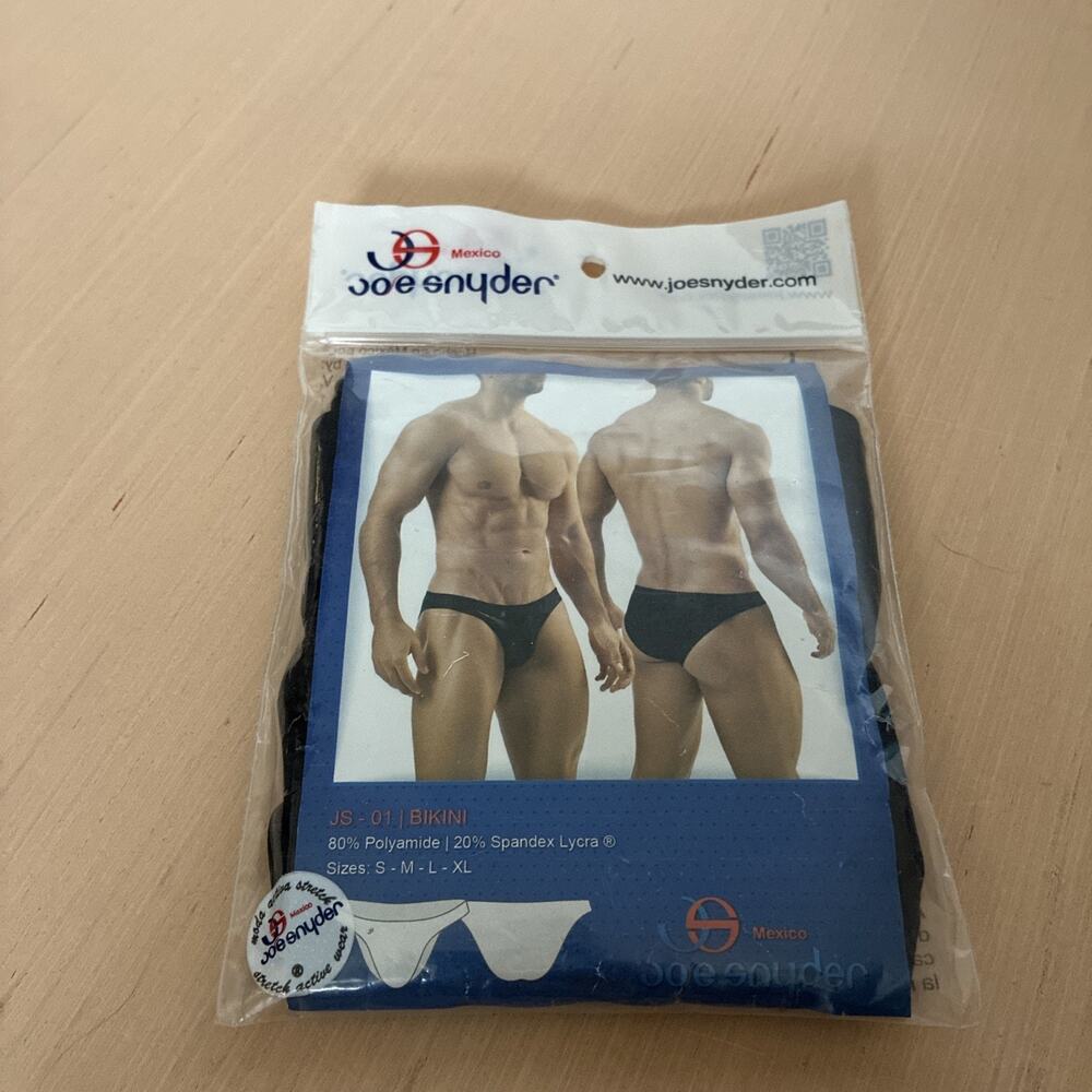 Joe Snyder Black Bikini Brief Underwear Men's Size L Brand New